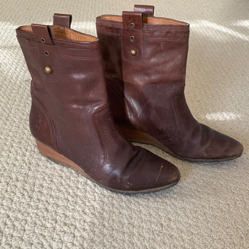 Frye wedge booties